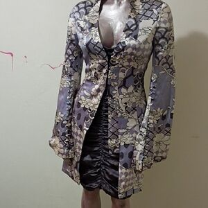 Eva Fortune Floral Silk Blazer